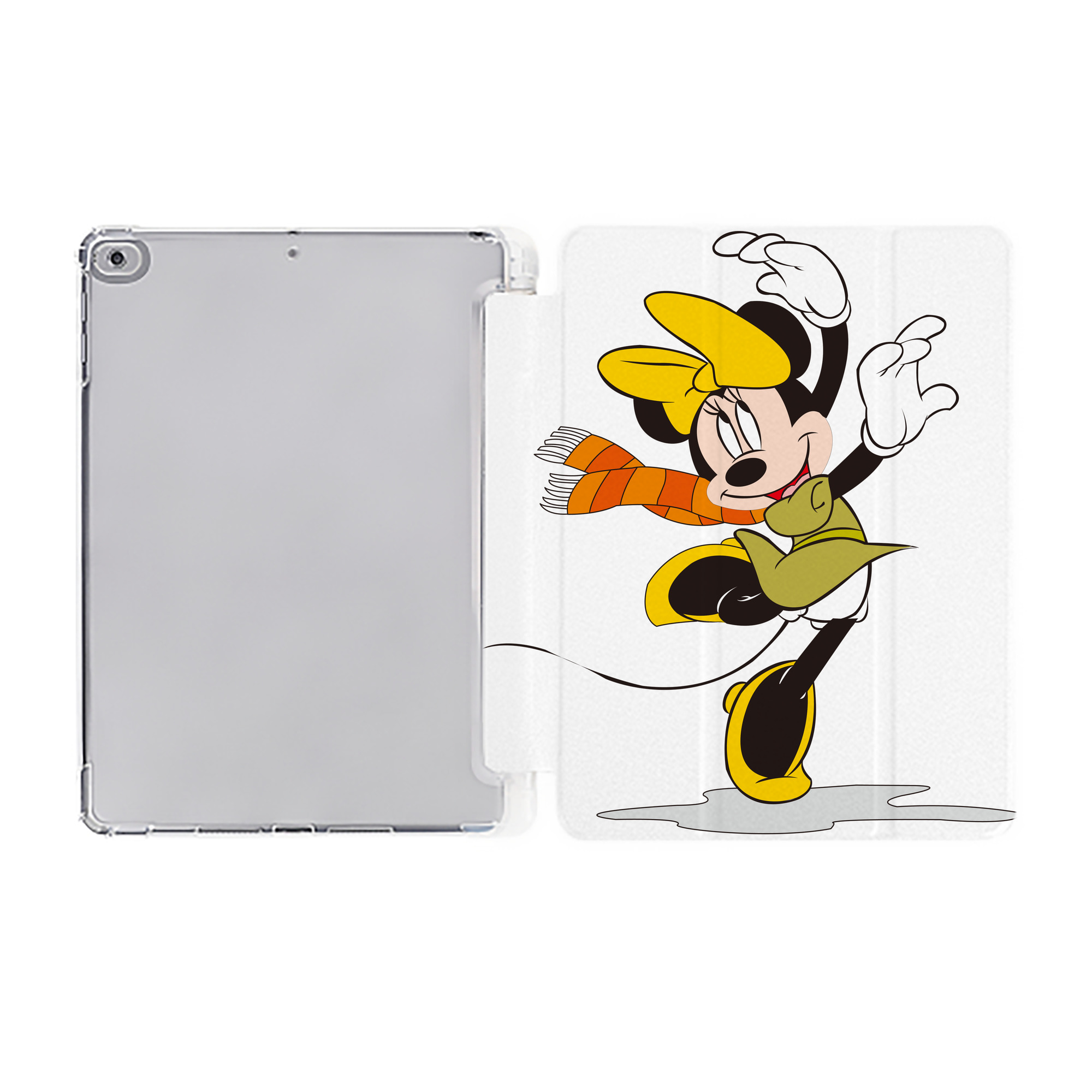 （画像用） ミッキーマウス Mickey Mouse IPad ケース ペン収納付き 三つ折りスタンド PUレザー×シリコン 対応機種9.5/10.5/10.9インチ